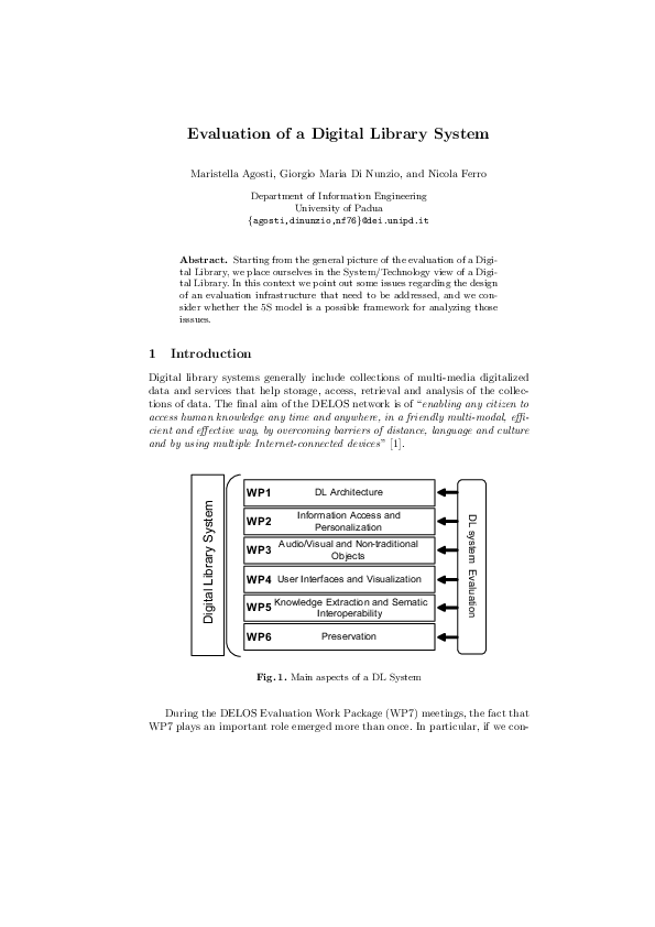 (PDF) Evaluation of a digital library system