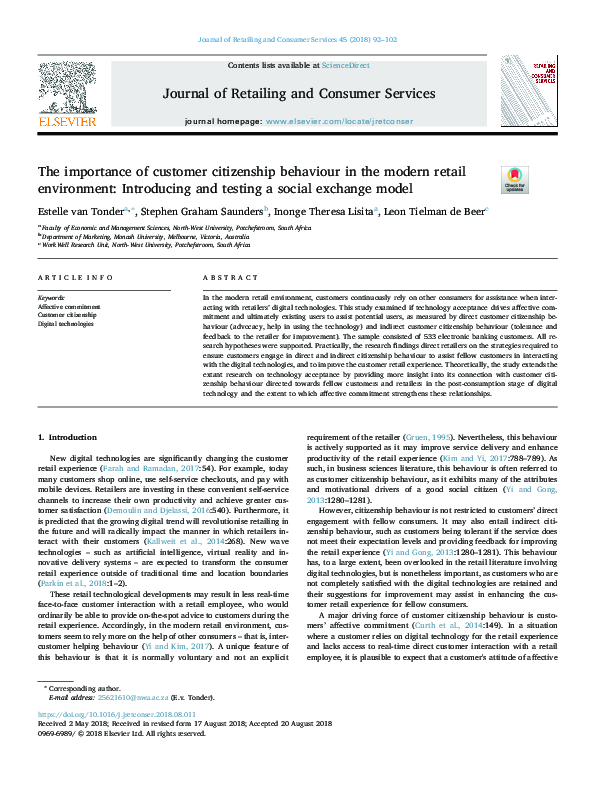 (PDF) The importance of customer citizenship behaviour in the modern ...