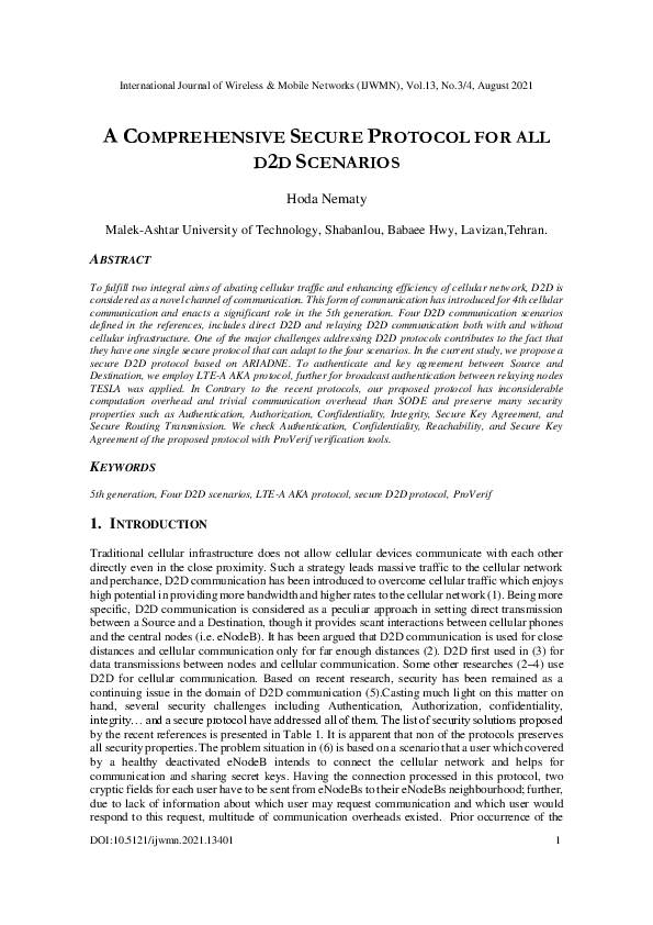 (PDF) A comprehensive secure protocol for all D2D scenarios