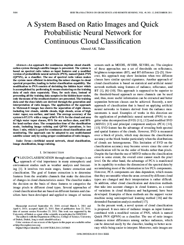 (PDF) A System Based on Ratio Images and Quick Probabilistic Neural ...