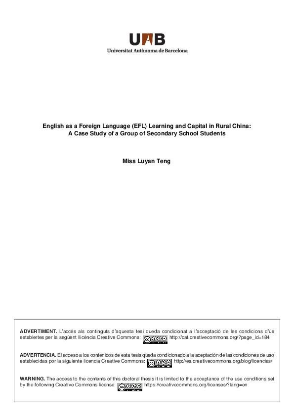 (PDF) English as a Foreign Language (EFL) learning and capital in rural ...