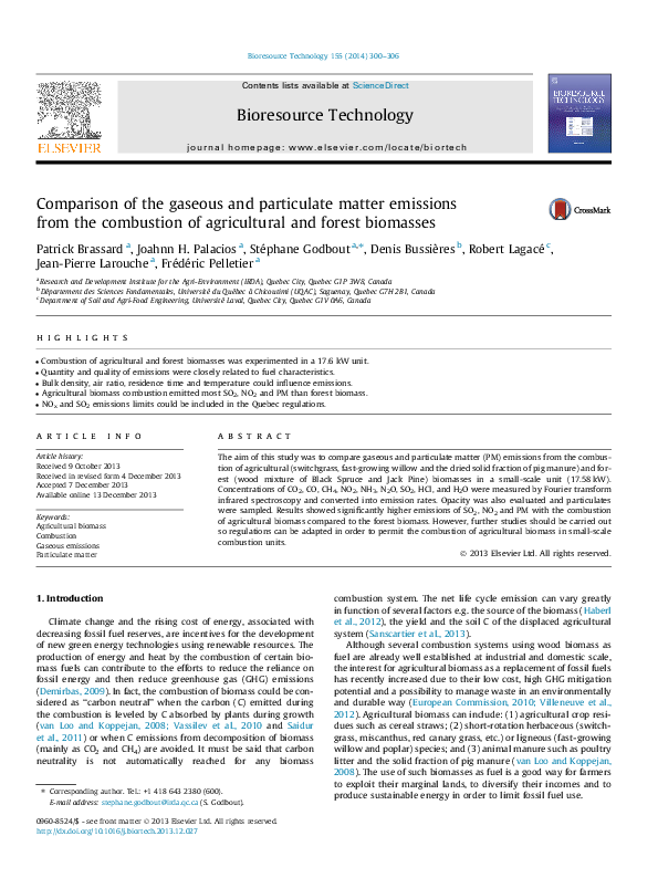 (PDF) Comparison of the gaseous and particulate matter emissions from ...