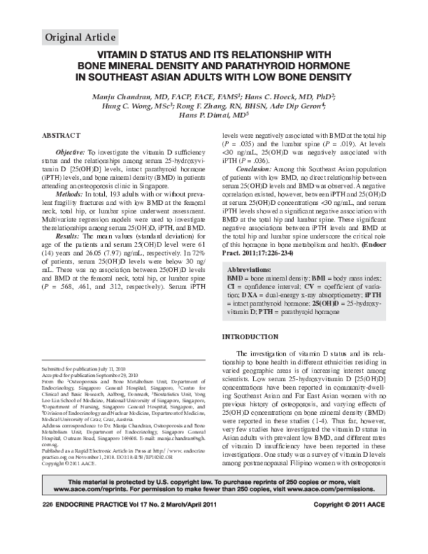 (PDF) Vitamin d status and its relationship with bone mineral density ...