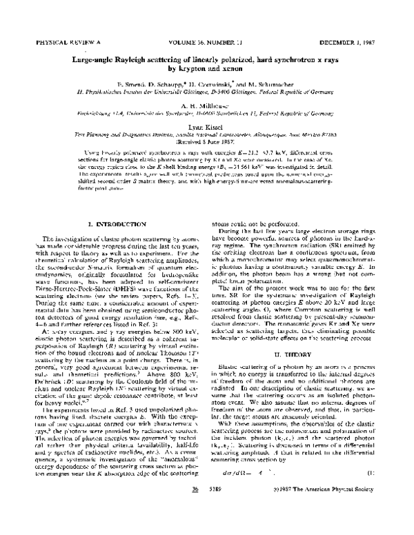 (PDF) Large-angle Rayleigh scattering of linearly polarized, hard ...