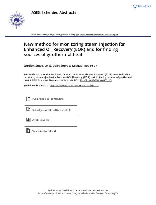 (PDF) New method for monitoring steam injection for Enhanced Oil ...