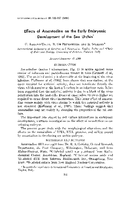 (PDF) Effects of amantadine on the early embryonic development of the ...