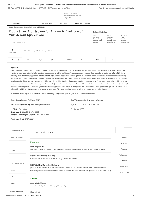 (PDF) Product Line Architecture for Automatic Evolution of Multi-Tenant ...