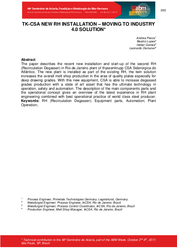 (PDF) TK-Csa New RH Installation – Moving to Industry 4.0 Solution
