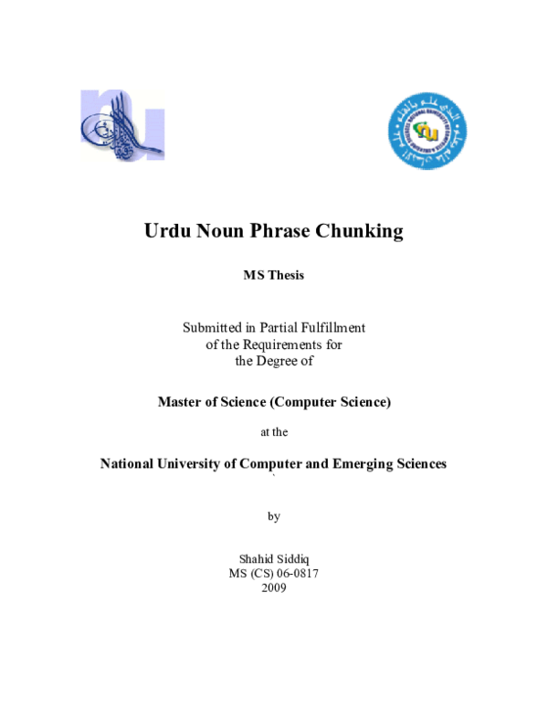(PDF) Urdu Noun Phrase Chunking Hybrid Approach Wajid Ali Academia.edu