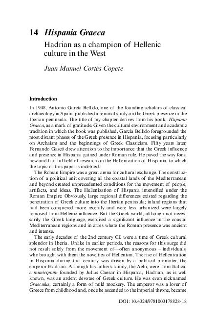 (PDF) Hispania Graeca. Hadrian as a champion of Hellenic culture in the ...