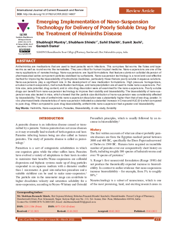(PDF) Emerging Implementation of NanoSuspension Technology for