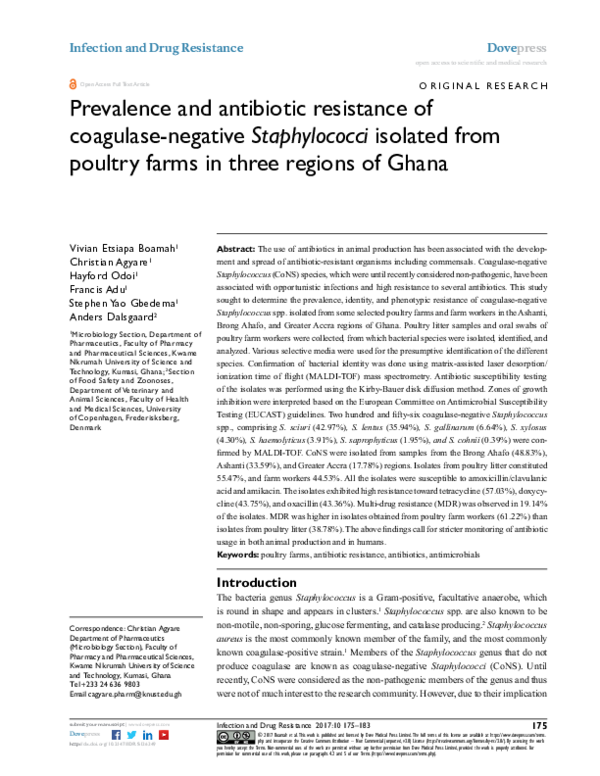 (PDF) Prevalence and antibiotic resistance of coagulase-negative ...