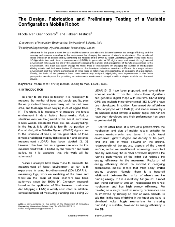 (PDF) The Design, Fabrication and Preliminary Testing of a Variable ...