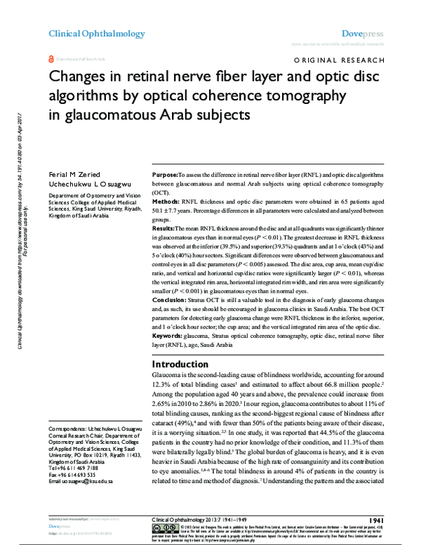 (PDF) Changes in retinal nerve fiber layer and optic disc algorithms by ...