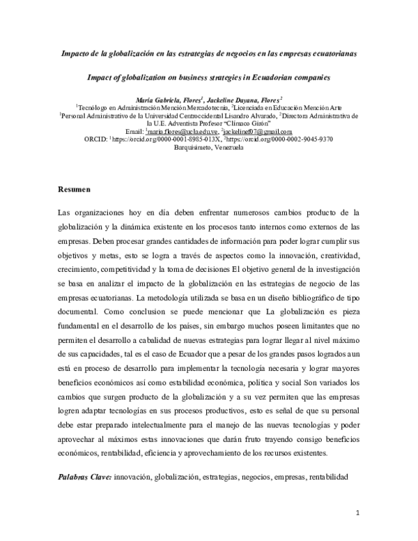 (PDF) Impacto de la globalización en las estrategias de negocios en las ...