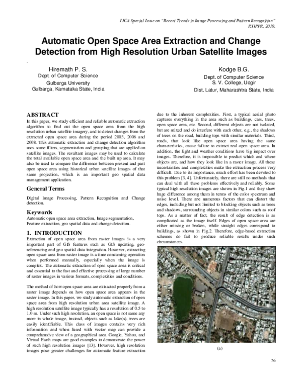 (PDF) Automatic Open Space Area Extraction and Change Detection from ...