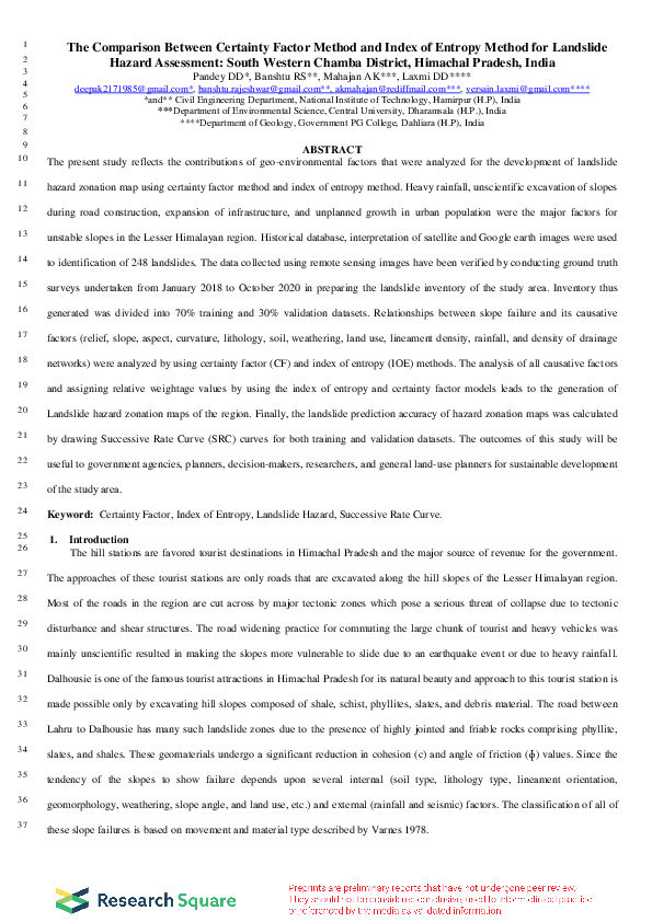 (PDF) The Comparison Between Certainty Factor Method and Index of ...