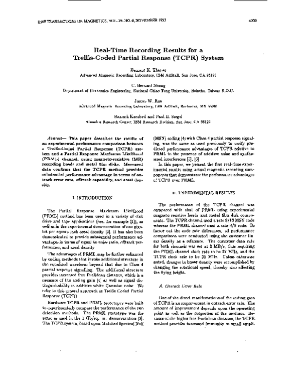 (PDF) Real-time recording results for a trellis-coded partial response ...
