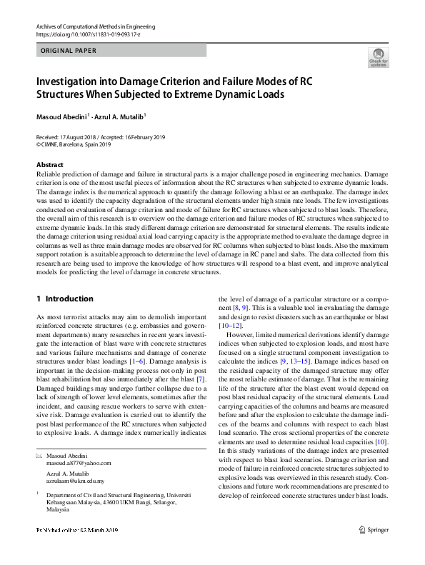 (PDF) Investigation into Damage Criterion and Failure Modes of RC ...