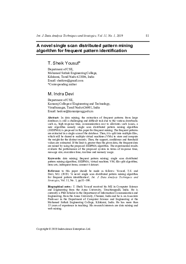 (PDF) A novel single scan distributed pattern mining algorithm for ...