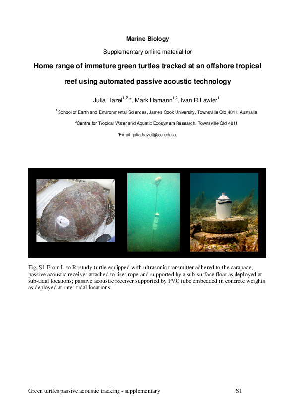 (PDF) Home range of immature green turtles tracked at an offshore ...