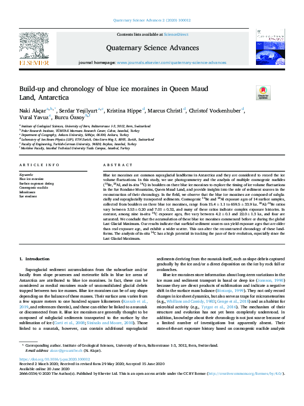 (PDF) Buildup and chronology of blue ice moraines in Queen Maud Land