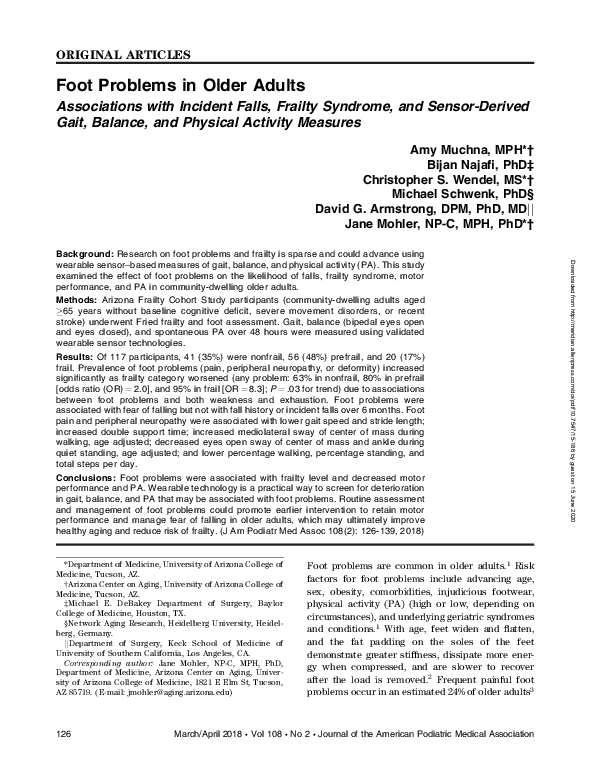 (PDF) Foot Problems in Older Adults