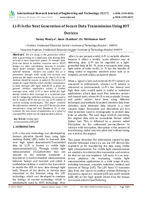 (PDF) Li-Fi Is the Next Generation of Secure Data Transmission Using ...
