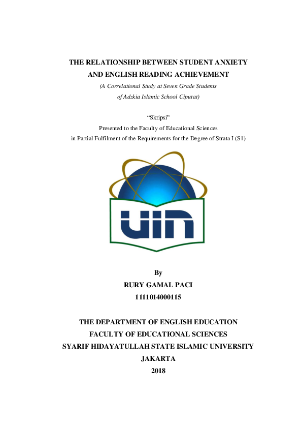(PDF) The Relationship Between Student Anxiety and English Reading ...