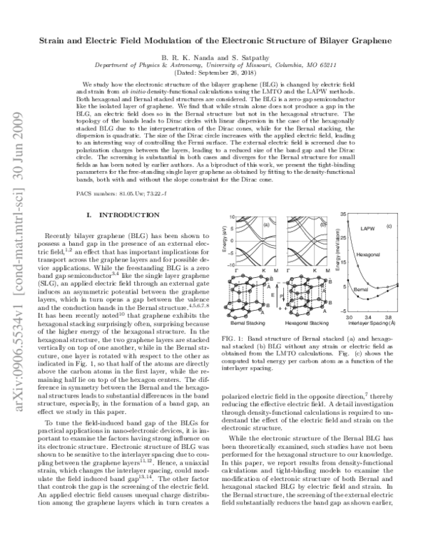 (PDF) Strain and electric field modulation of the electronic structure ...