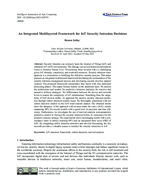 (PDF) An Integrated Multilayered Framework for IoT Security Intrusion ...