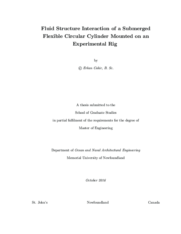 (PDF) Fluid structure interaction of a submerged flexible circular ...