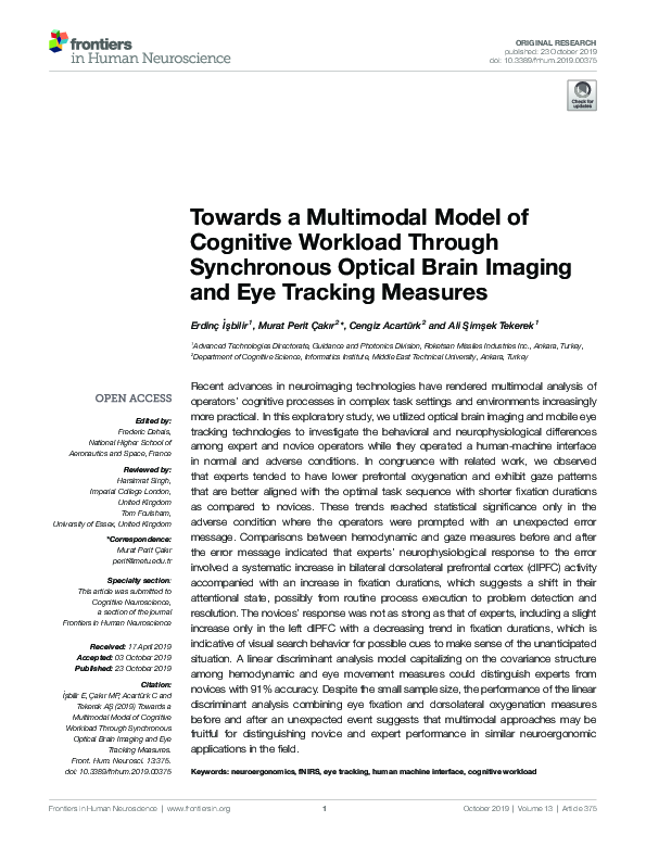 (PDF) Towards a Multimodal Model of Cognitive Workload through ...