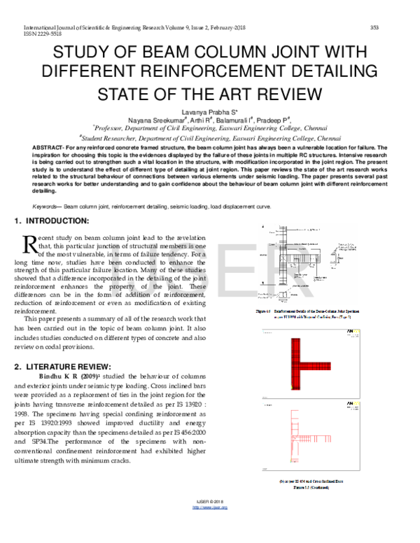 (PDF) Study of Beam Column Joint with Different Reinforcement Detailing ...