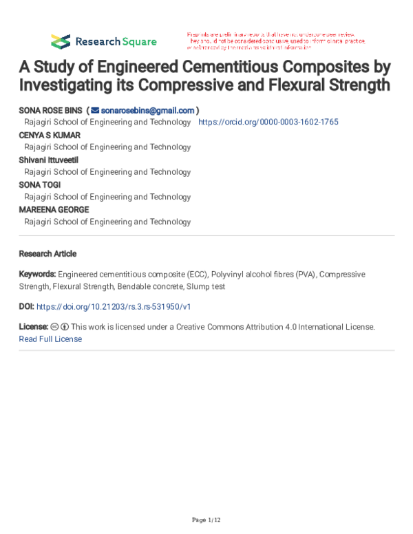 (PDF) A Study of Engineered Cementitious Composites by Investigating ...