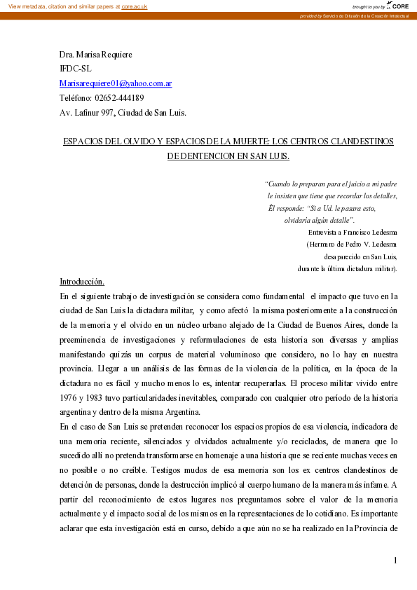 (PDF) Espacios del olvido y espacios de la muerte : Los centros ...