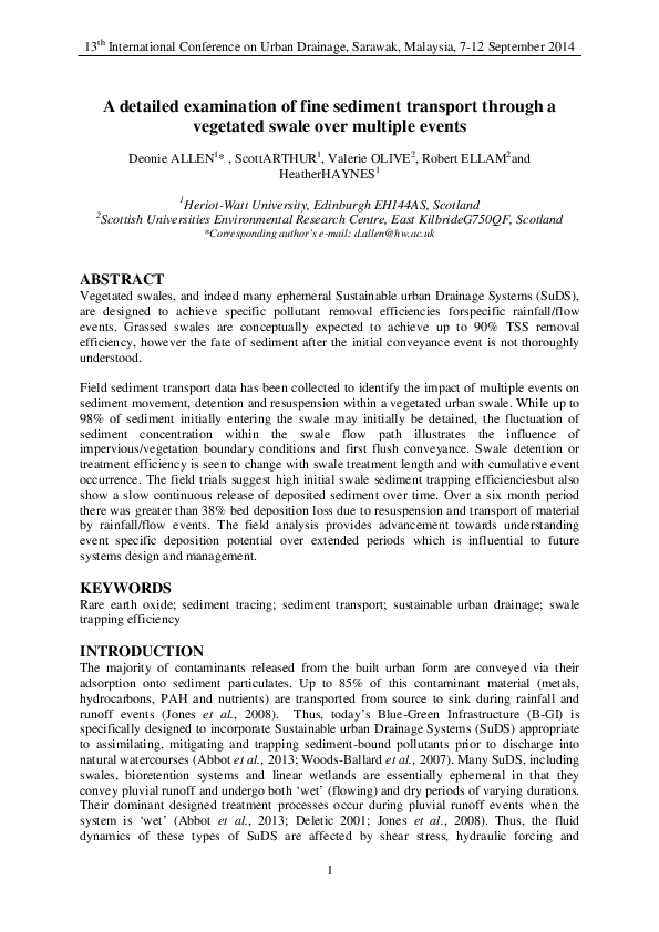 (PDF) A Detailed Examination Of Fine Sediment Transport Through A ...