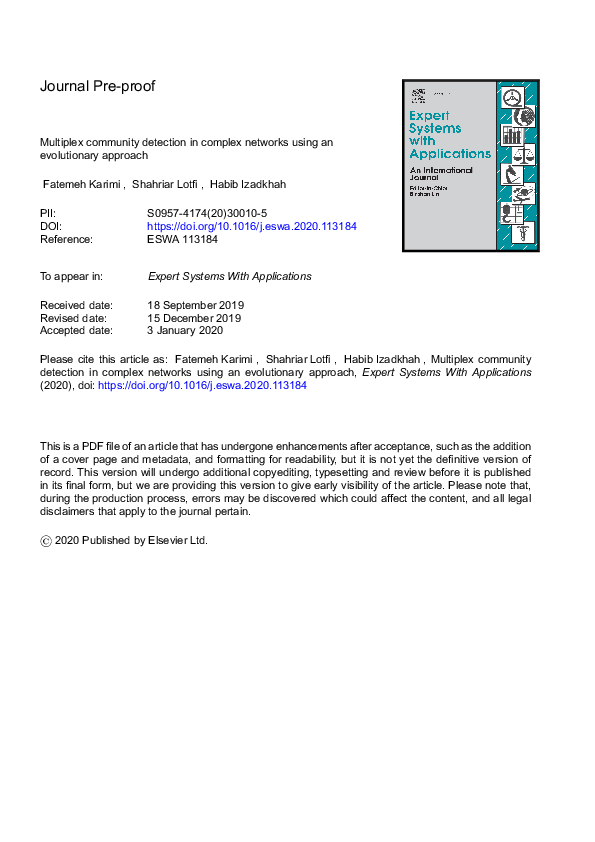 (PDF) Multiplex community detection in complex networks using an ...