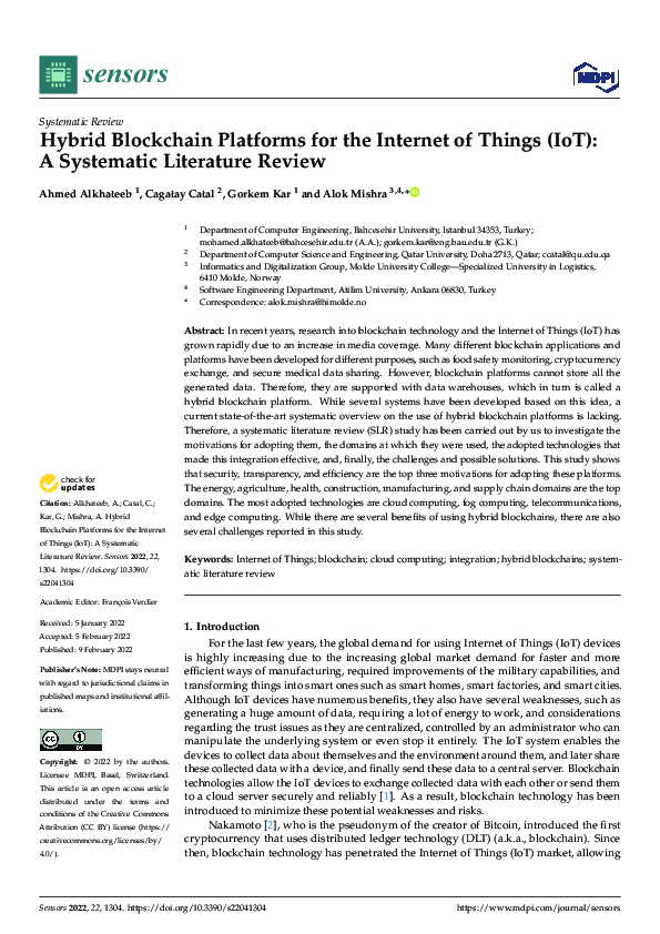 (PDF) Hybrid Blockchain Platforms for the Internet of Things (IoT): A ...