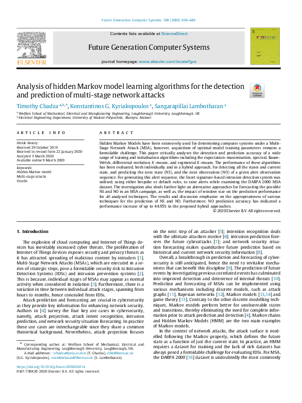 (PDF) Analysis of hidden Markov model learning algorithms for the ...