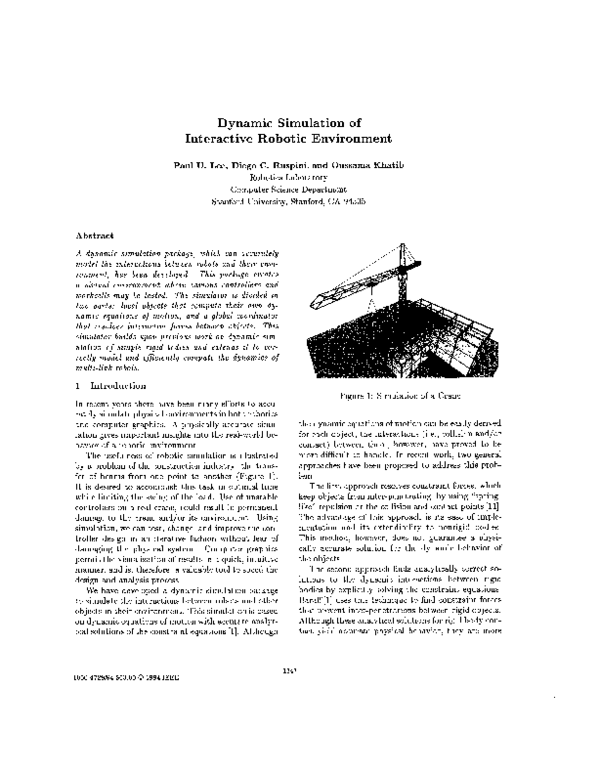 (PDF) Dynamic simulation of interactive robotic environment