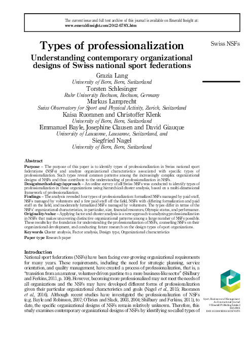 (PDF) Types of professionalization