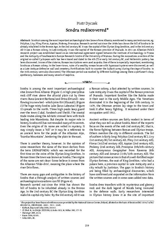 (PDF) Scodra rediscovered