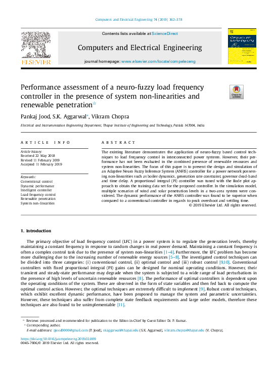(PDF) Performance assessment of a neuro-fuzzy load frequency controller ...