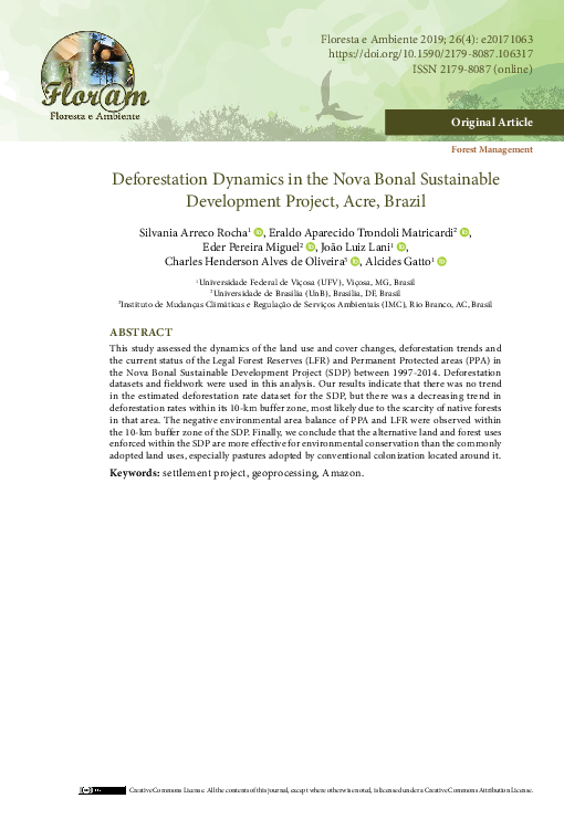 (PDF) Deforestation Dynamics in the Nova Bonal Sustainable Development ...