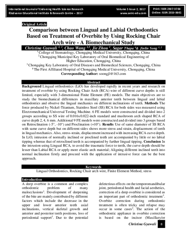 (PDF) Comparison between Lingual and Labial Orthodontics Based on ...