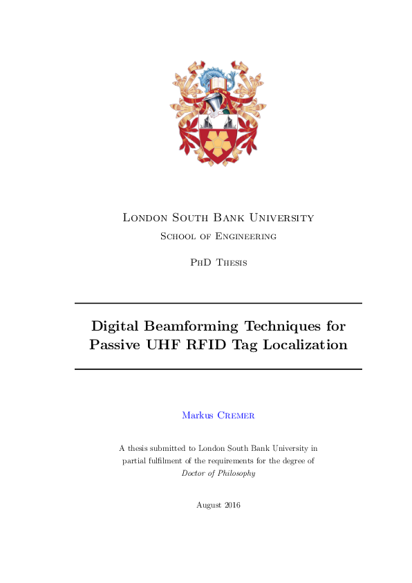 (PDF) Digital Beamforming Techniques forPassive UHF RFID Tag Localization