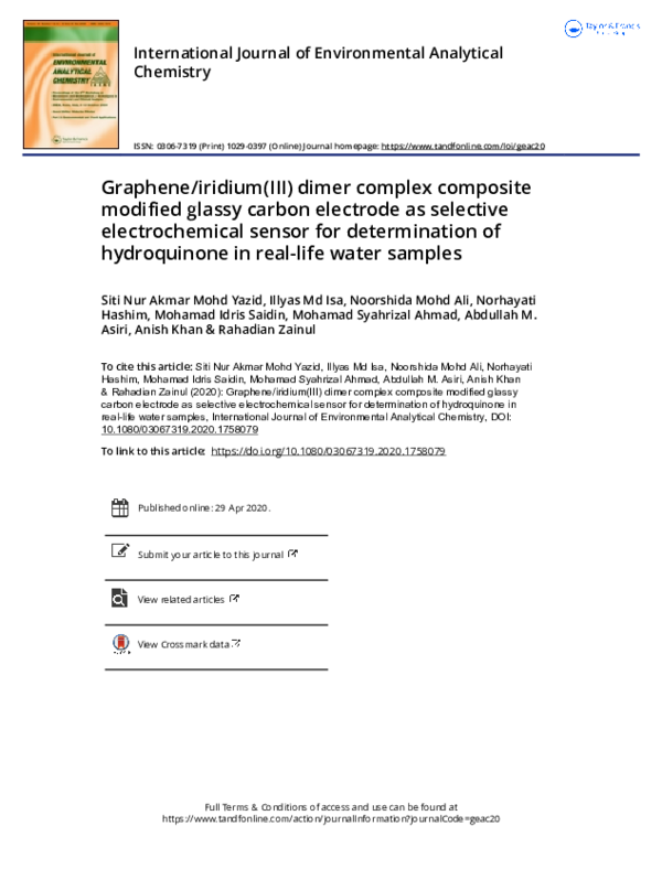 (PDF) Graphene/iridium(III) dimer complex composite modified glassy