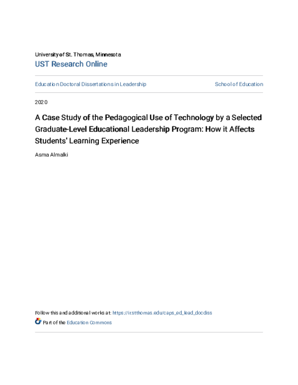 (PDF) A Case Study of the Pedagogical Use of Technology by a Selected ...