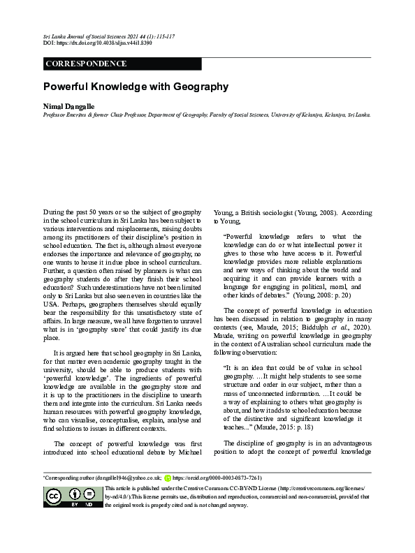 (PDF) Powerful Knowledge with Geography